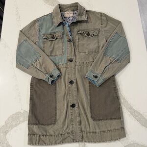 Free People We The Free Apollo Utility Patchwork Military Jacket Women’s Medium